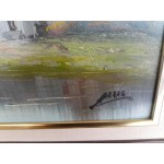 Средна картина масло на фазер Испания, отлична двойна рамка - 3626
